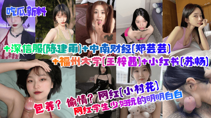 包养？偷情？学生少妇玩的明明白白！网红[小村花]+深信服[陈建雨]+中南财经[郑芸芸]+福州大学[王梓茜]+小红书[苏畅]