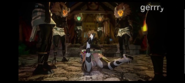 原神同人-奈芙尔大战丘丘人被抓住调教动漫3D